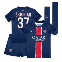 Paris Saint-Germain Milan Skriniar #37 Hjemmebanesæt Børn 2024-25 Kortærmet (+ Korte bukser)